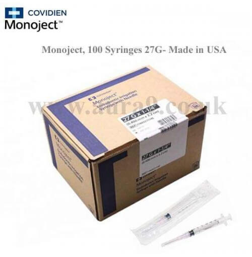 100 Monoject Endodontics Irrigation Syringe with Needle 27 G x 1 1/4 '' (0.406 x 3.2 CM)